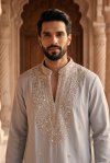 Grey Outluk Wedding Vol 62 Lachaka Mens Kurta With Bottom W6202